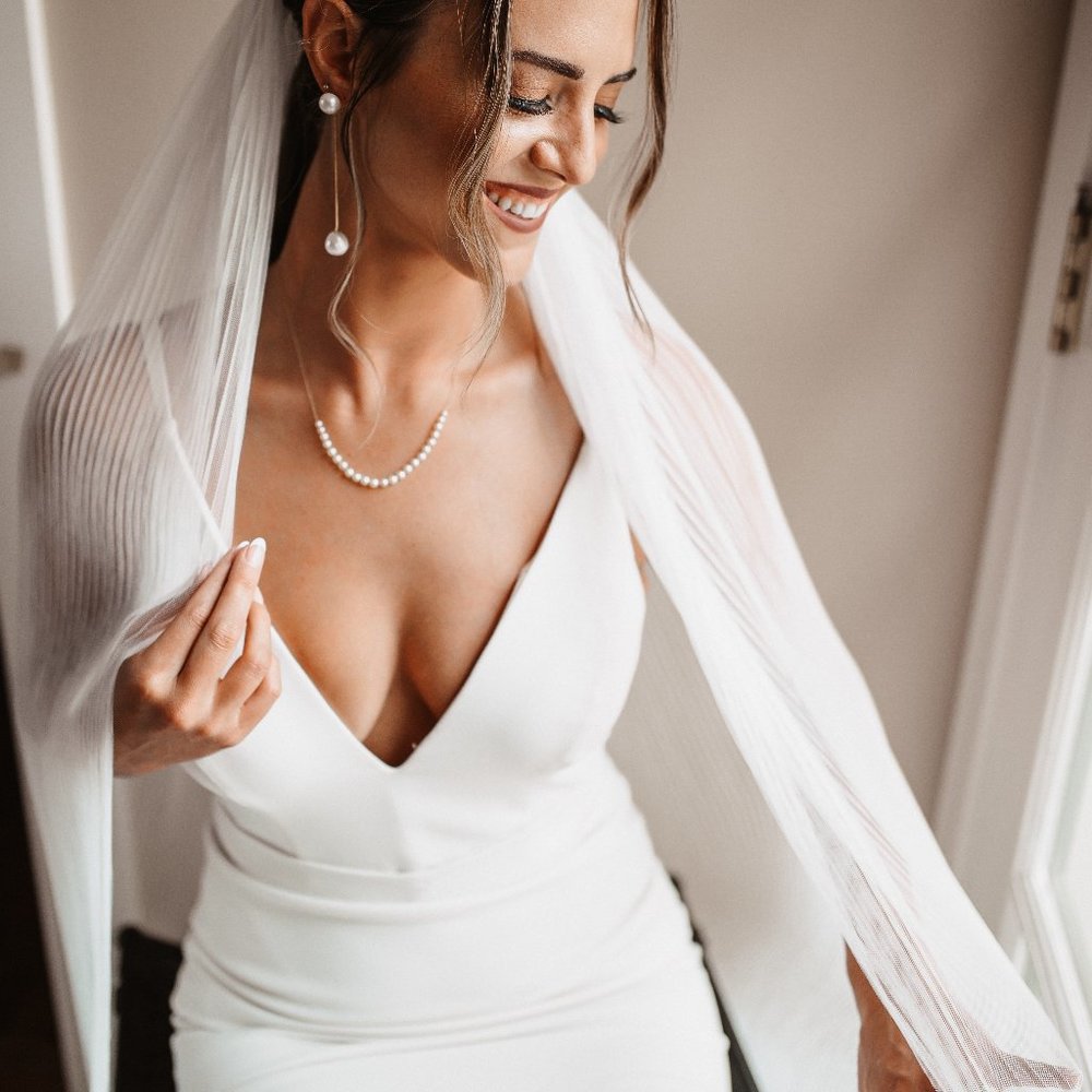 Pleated Tulle Bridal Veil
